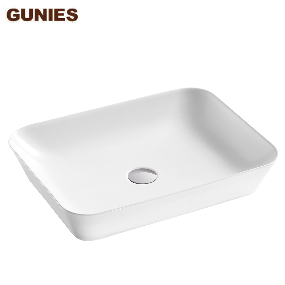Single Ceramic Rectangle Basin