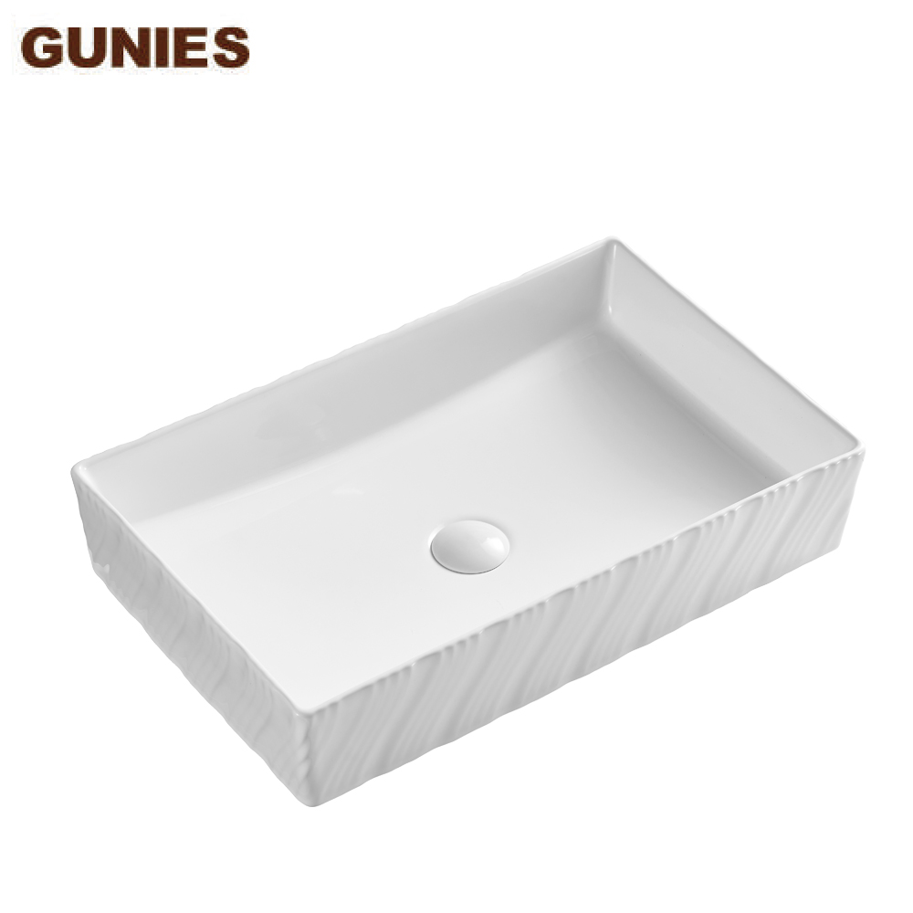 texture rectangular ceramic basin