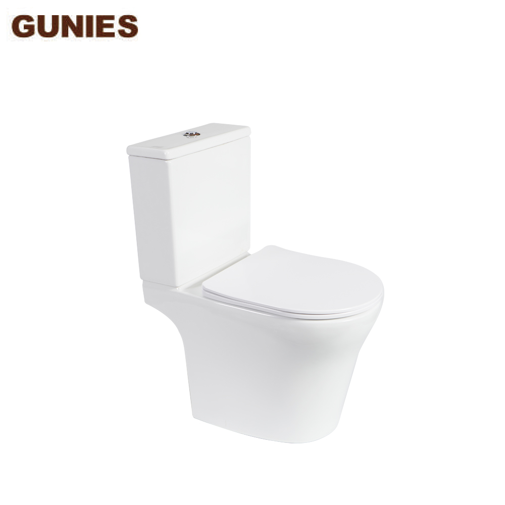 bathroom ceramic white two piece toilet