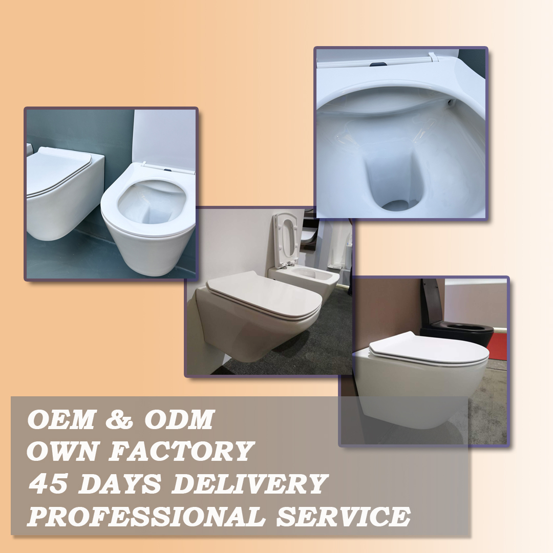Space-Saving Wall-mounted Elongated Porcelain Toilet with Dual Flush